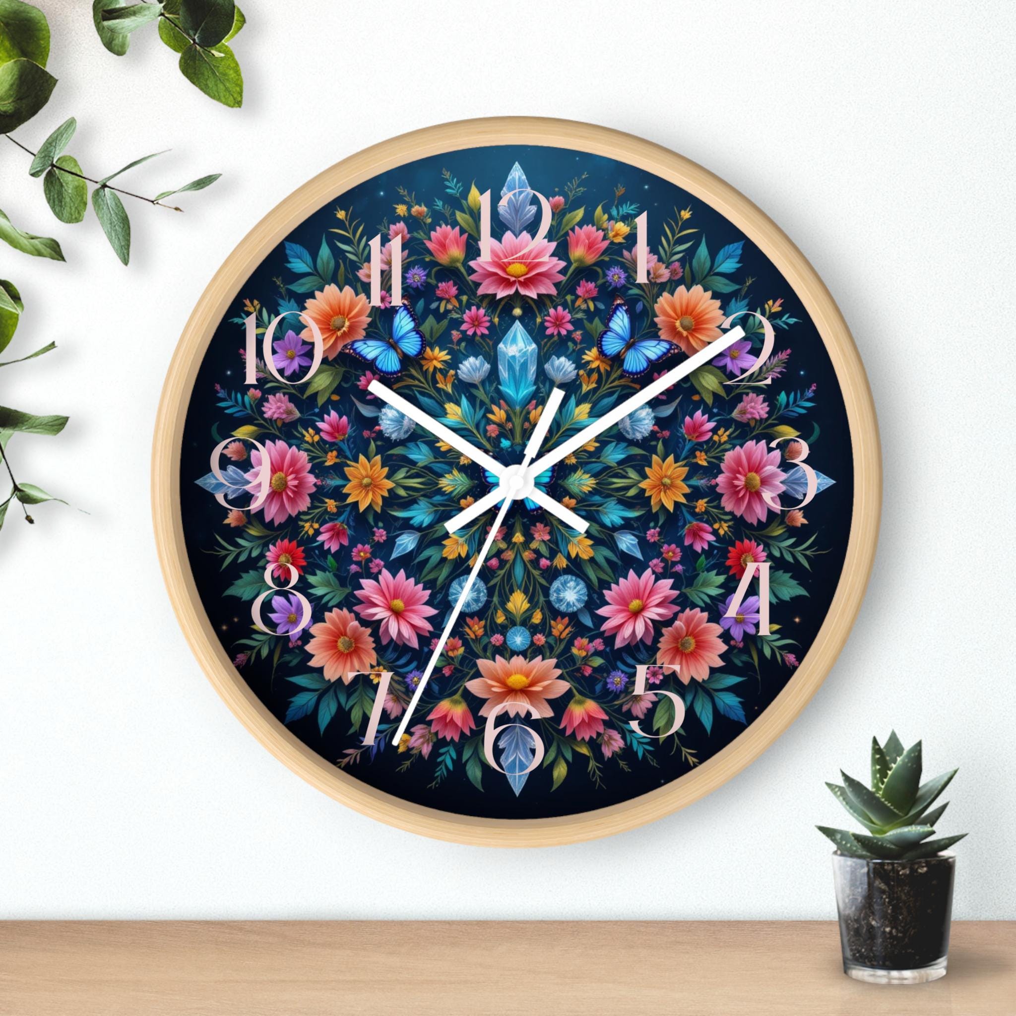 A Colorful Wall Clock with Various Elements